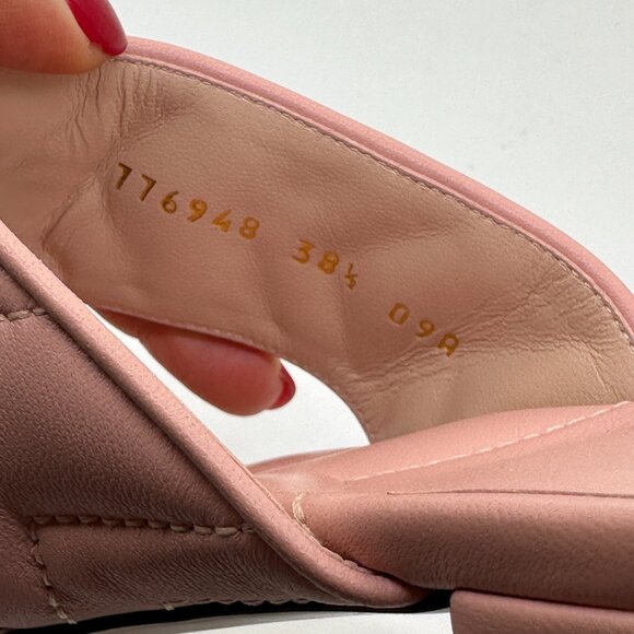 Gucci Marmont GG  Padded Chevron Matelasse Leather Thong Flat Sandals Shoes - Picture 14 of 16